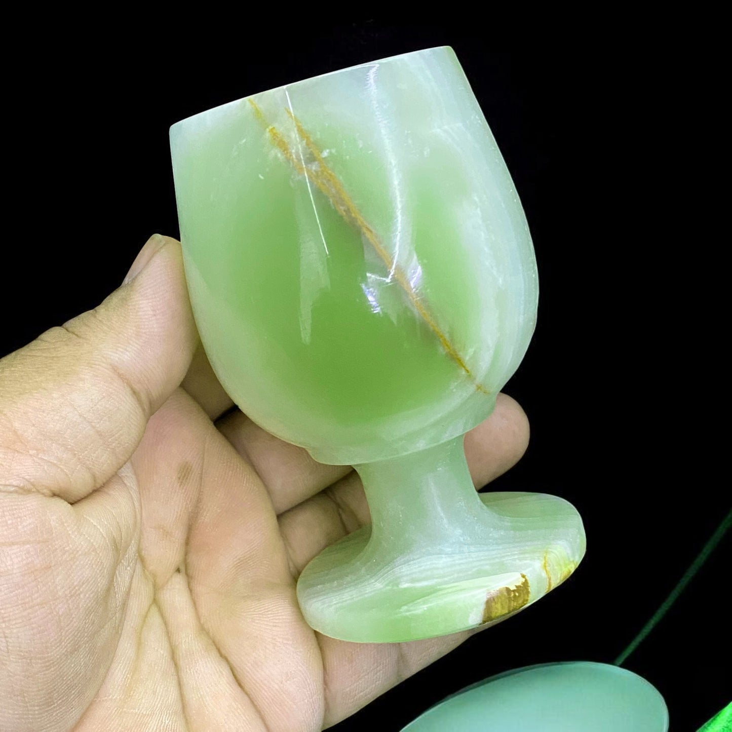 Afghanistan Onyx Wine Glass – Hand-Carved Natural Stone Goblet