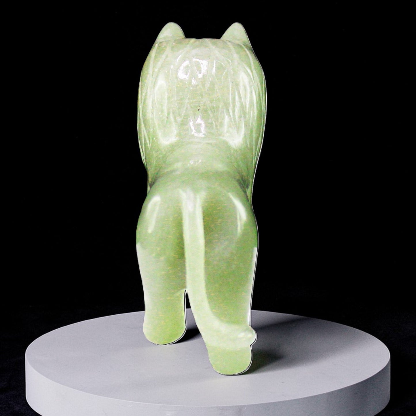 Grape Green Aventurine Quartz Lion Figurine – Hand Carved Gemstone