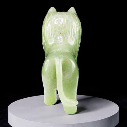 Grape Green Aventurine Quartz Lion Figurine – Hand Carved Gemstone