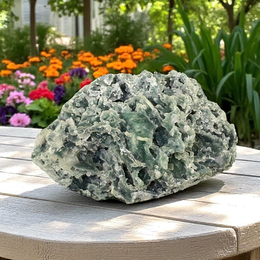 One-of-a-Kind Marsh Green Apophyllite – Gentle Olive-Green Crystals on Volcanic Rock Base