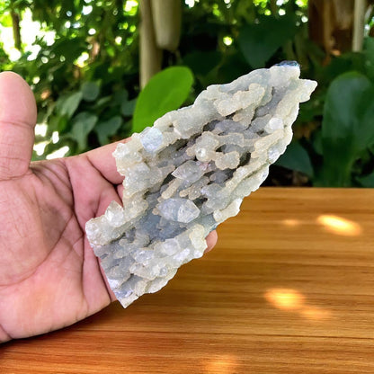 Premium Apophyllite Geode Cluster – Radiant Clear Points in Volcanic Black Chalcedony