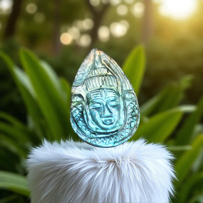 Elegant Nat. Color Sheen Labradorite Gemstone Shiva Carved Cabochon