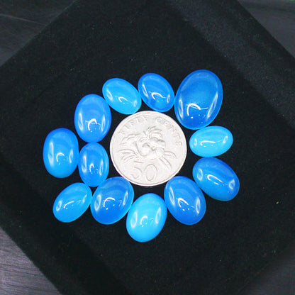 Natural Blue Chalcedony Cabochon Lot Smooth Polished Loose Gemstones