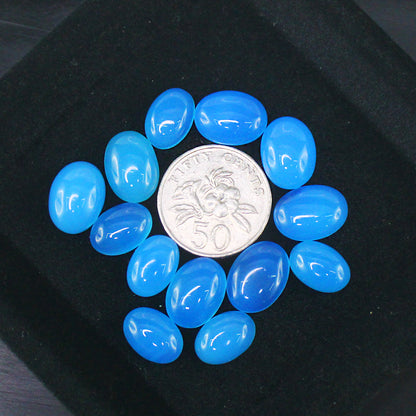 Natural Blue Chalcedony Cabochon Lot Smooth Polished Loose Gemstones