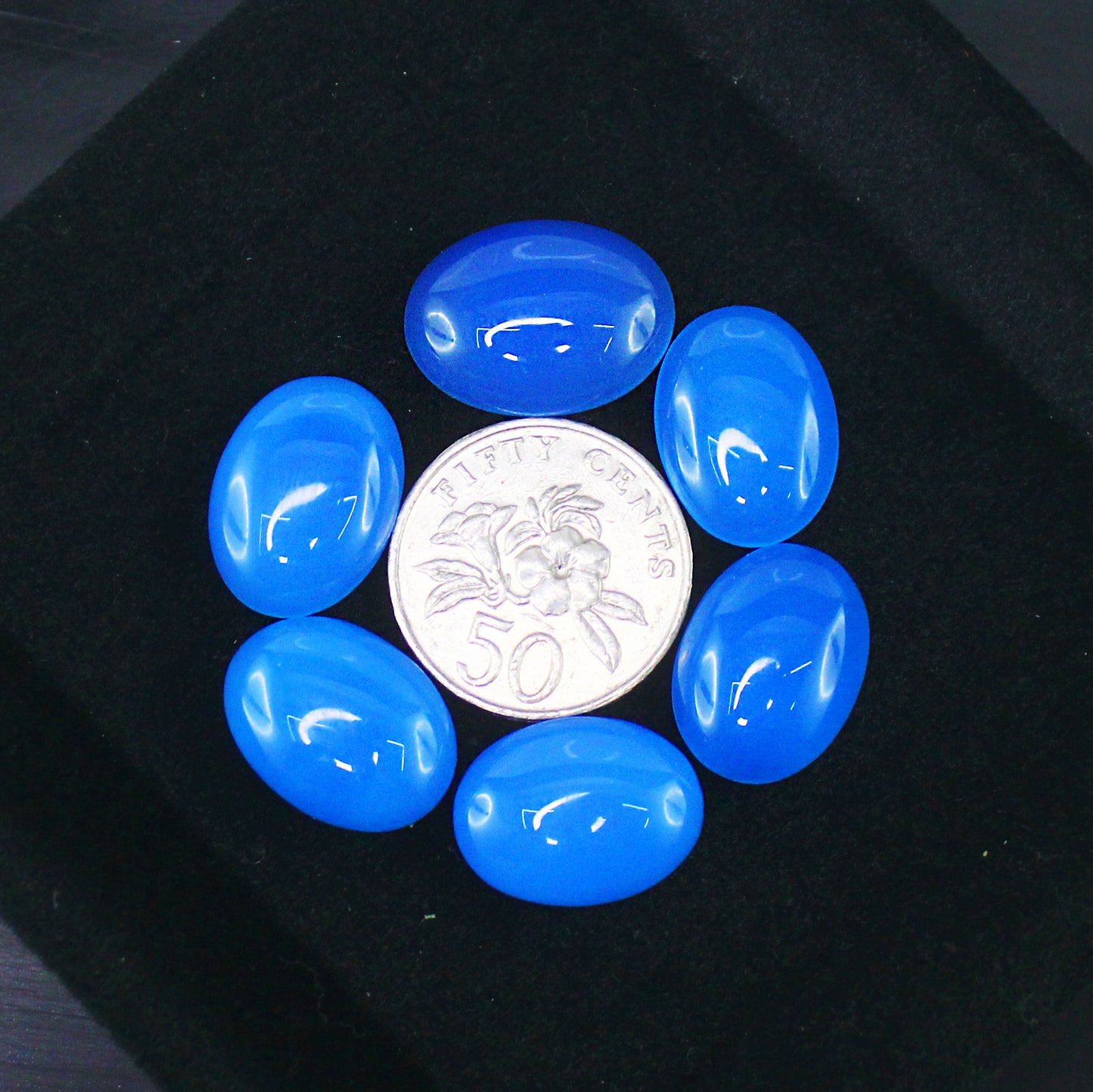 Natural Blue Chalcedony Cabochon Lot Smooth Polished Loose Gemstones