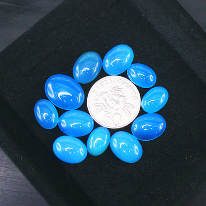 Natural Blue Chalcedony Cabochon Lot Smooth Polished Loose Gemstones