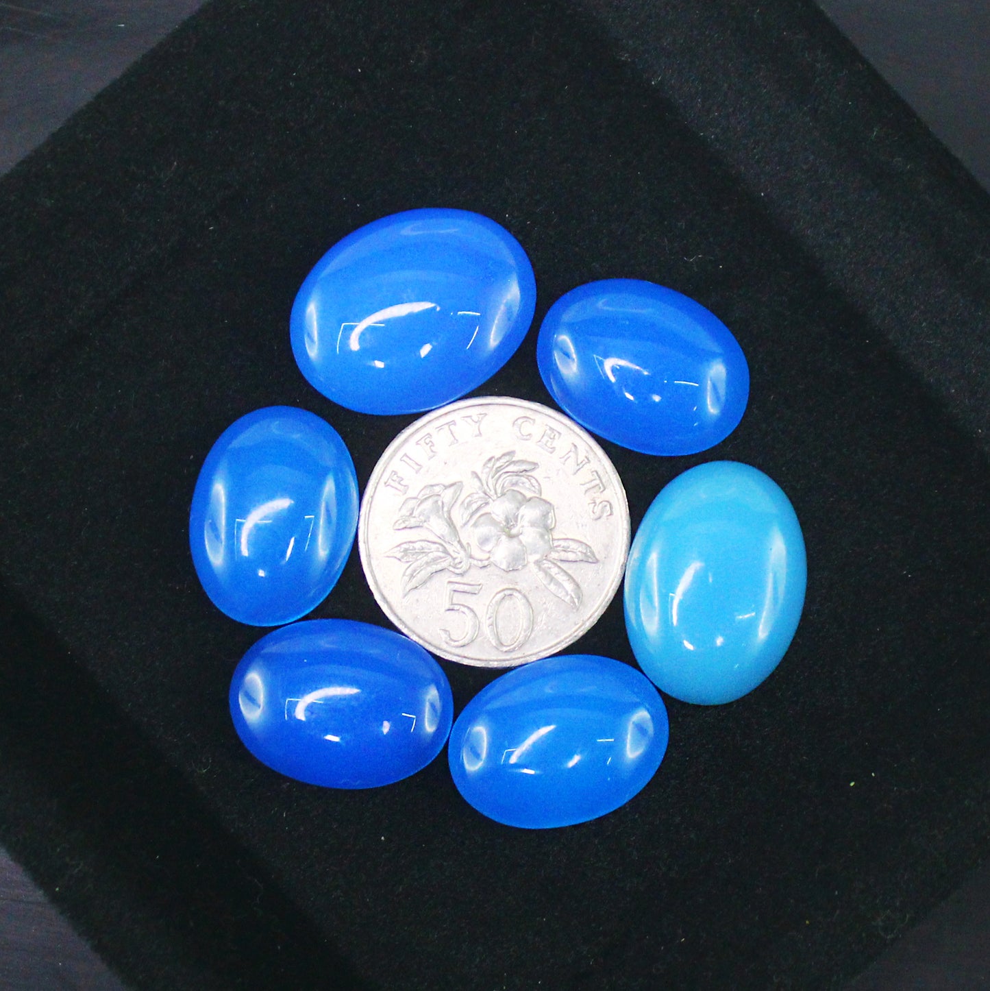Natural Blue Chalcedony Cabochon Lot Smooth Polished Loose Gemstones