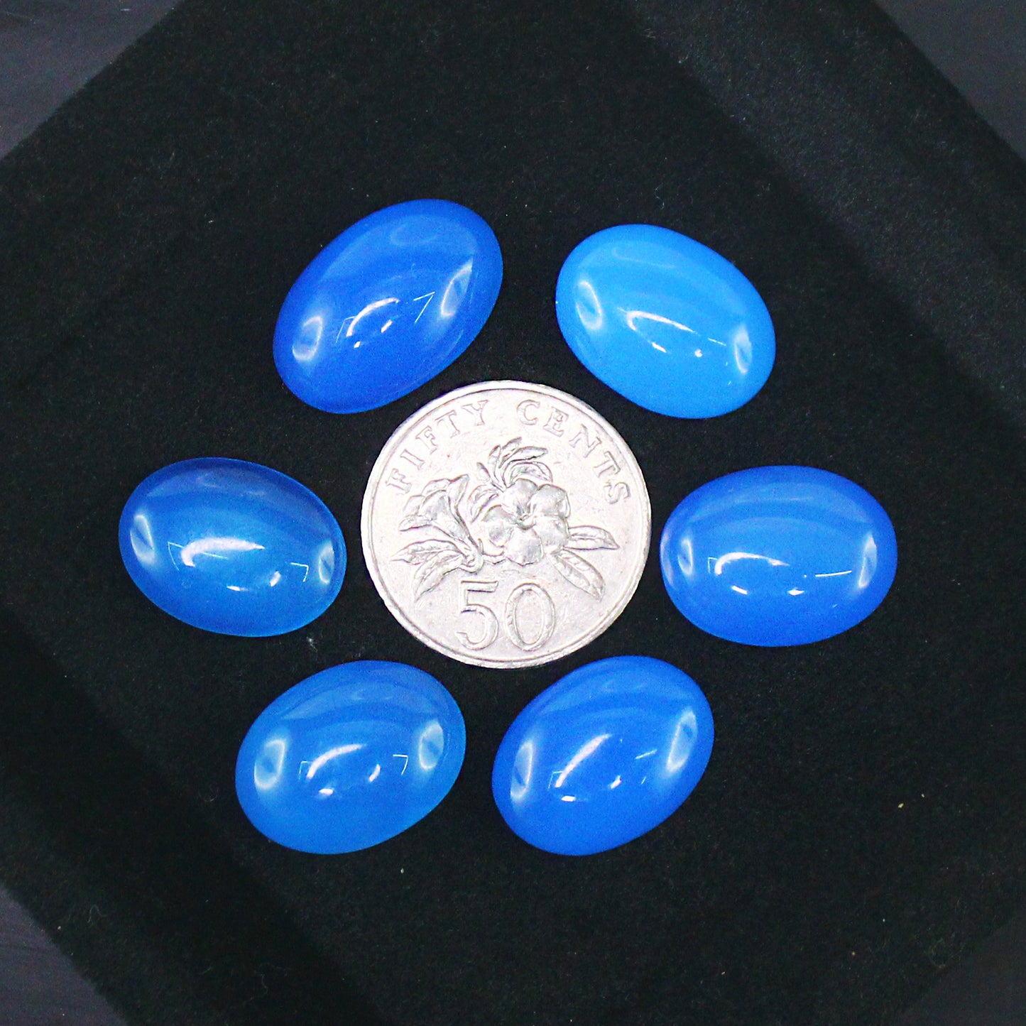 Natural Blue Chalcedony Cabochon Lot Smooth Polished Loose Gemstones