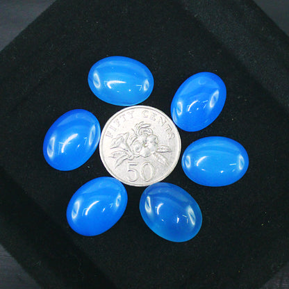 Natural Blue Chalcedony Cabochon Lot Smooth Polished Loose Gemstones