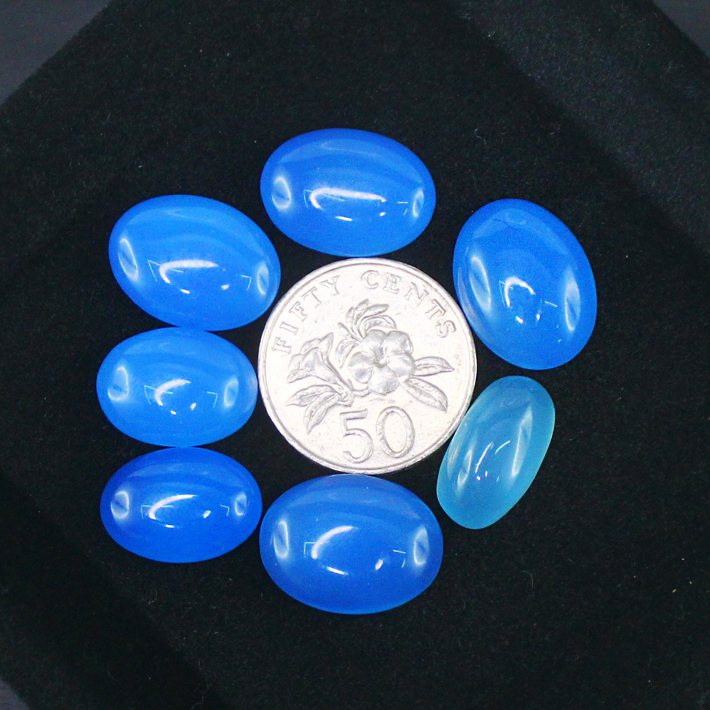 Natural Blue Chalcedony Cabochon Lot Smooth Polished Loose Gemstones