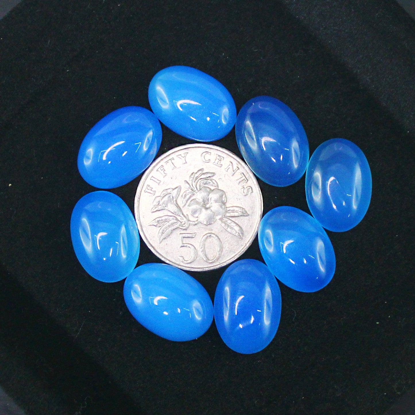 Natural Blue Chalcedony Cabochon Lot Smooth Polished Loose Gemstones
