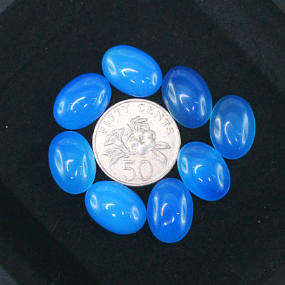 Natural Blue Chalcedony Cabochon Lot Smooth Polished Loose Gemstones