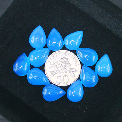 Natural Blue Chalcedony Cabochon Lot Smooth Polished Loose Gemstones