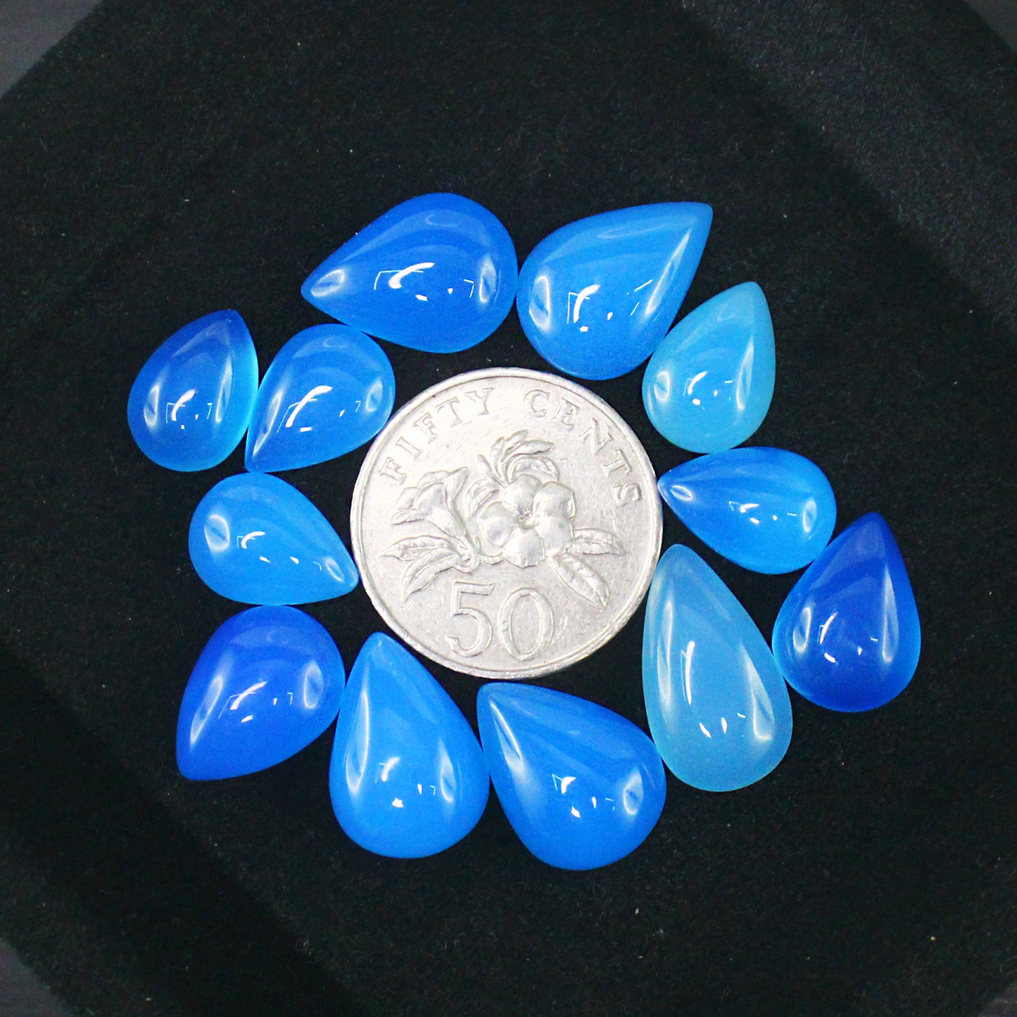 Natural Blue Chalcedony Cabochon Lot Smooth Polished Loose Gemstones