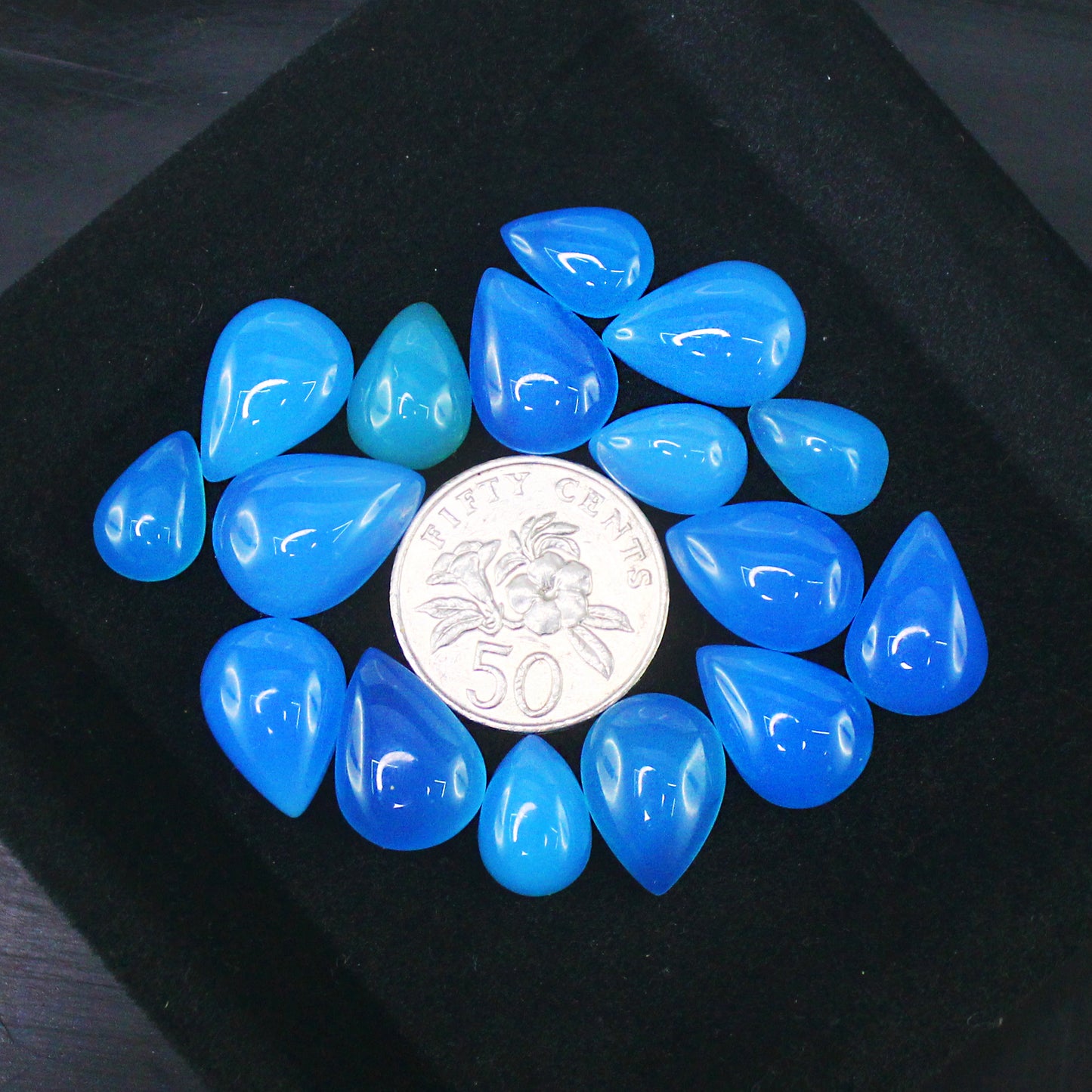 Natural Blue Chalcedony Cabochon Lot Smooth Polished Loose Gemstones