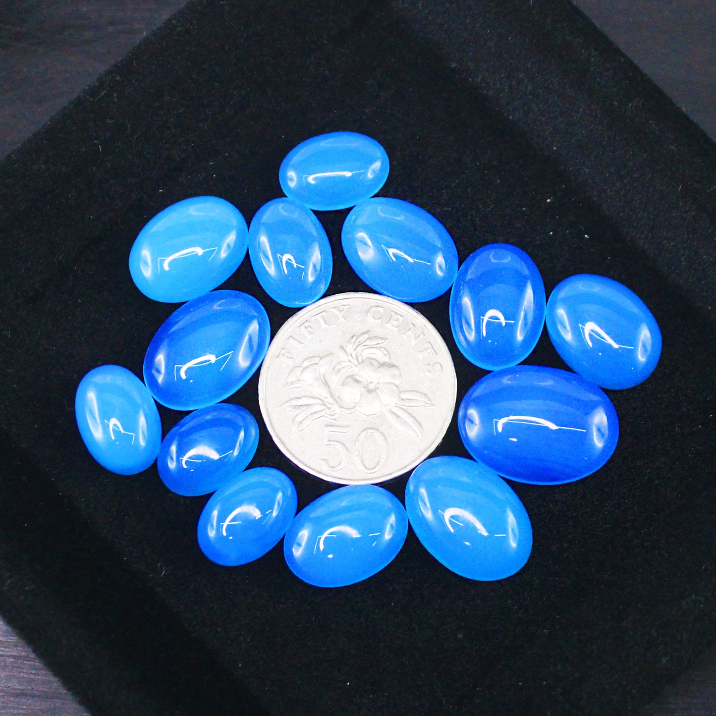 Natural Blue Chalcedony Cabochon Lot Smooth Polished Loose Gemstones