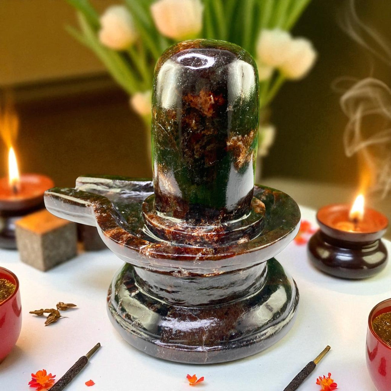 Natural Rarest Hessonite Garnet Shivlingam – Powerful Vedic Healing Stone