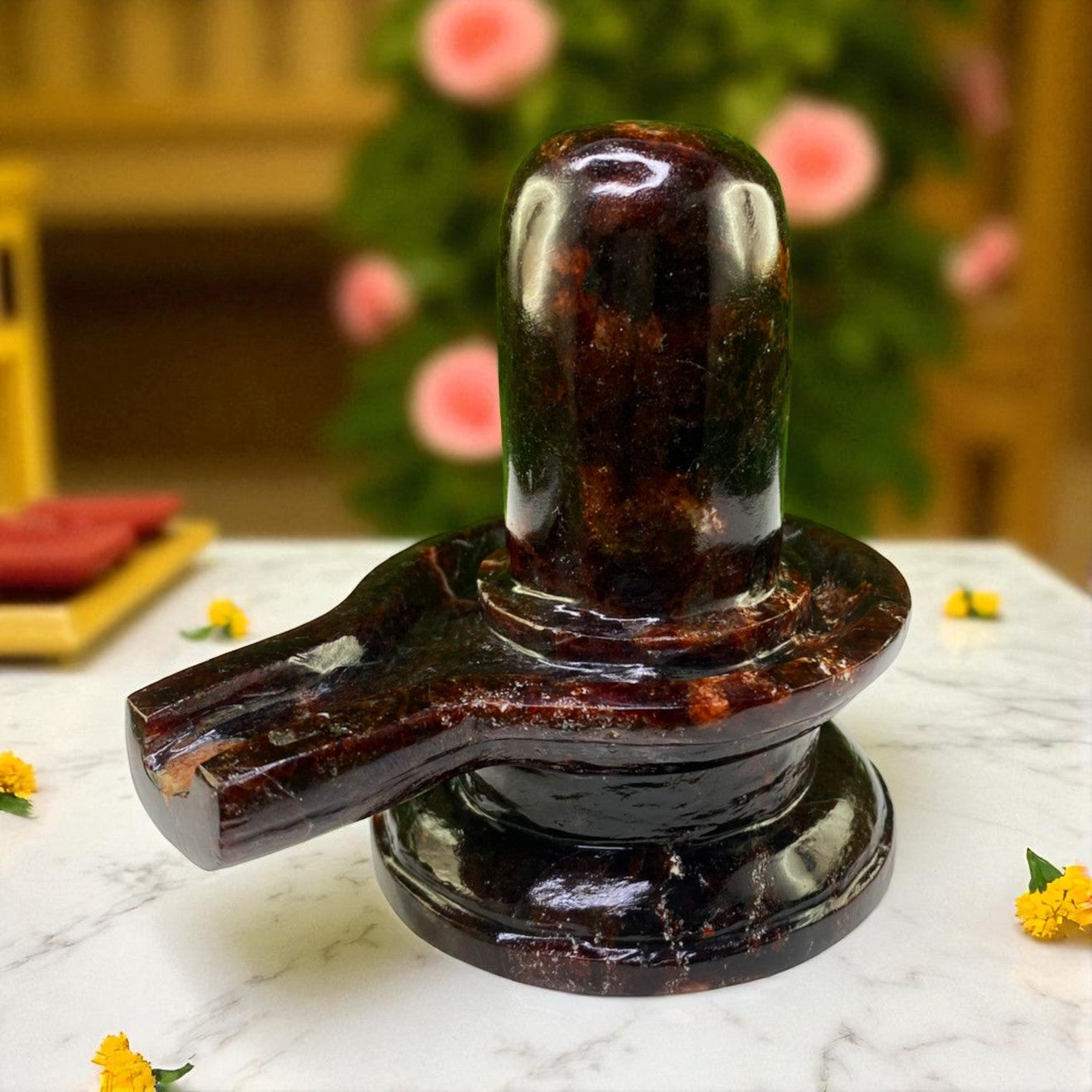 Natural Rarest Hessonite Garnet Shivlingam – Powerful Vedic Healing Stone