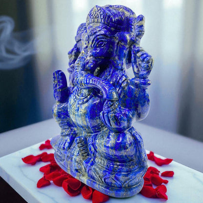 Royal Blue Lapis Ganesha Idol – Stone for Focus, Clarity & Protection