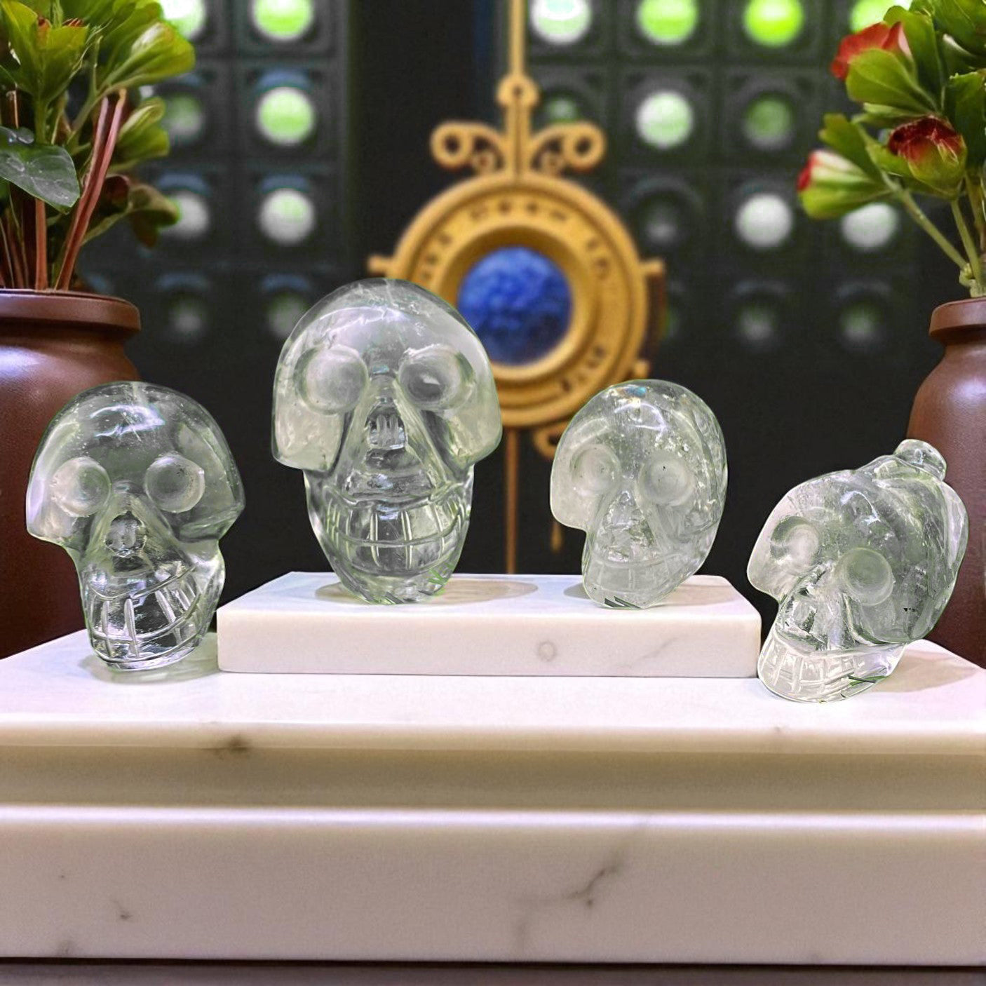 Natural Rock Crystal Sphatik Skull Head – Clear Quartz for Clarity & Energy