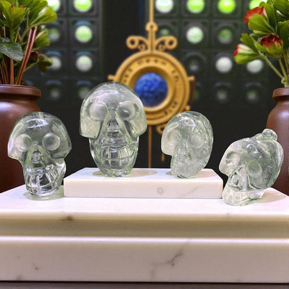 Natural Rock Crystal Sphatik Skull Head – Clear Quartz for Clarity & Energy