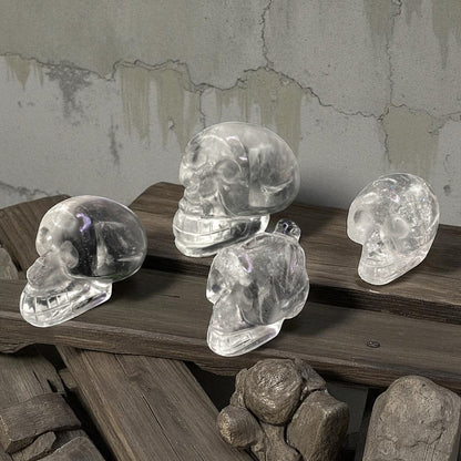 Natural Rock Crystal Sphatik Skull Head – Clear Quartz for Clarity & Energy