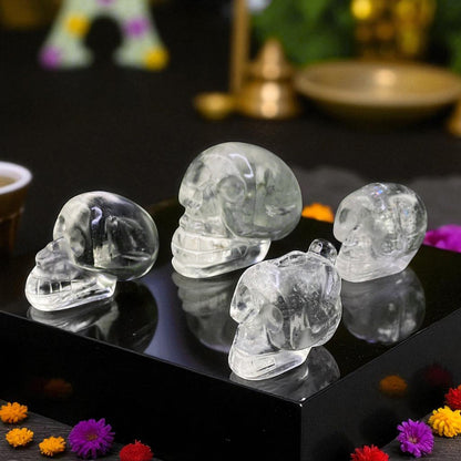 Natural Rock Crystal Sphatik Skull Head – Clear Quartz for Clarity & Energy