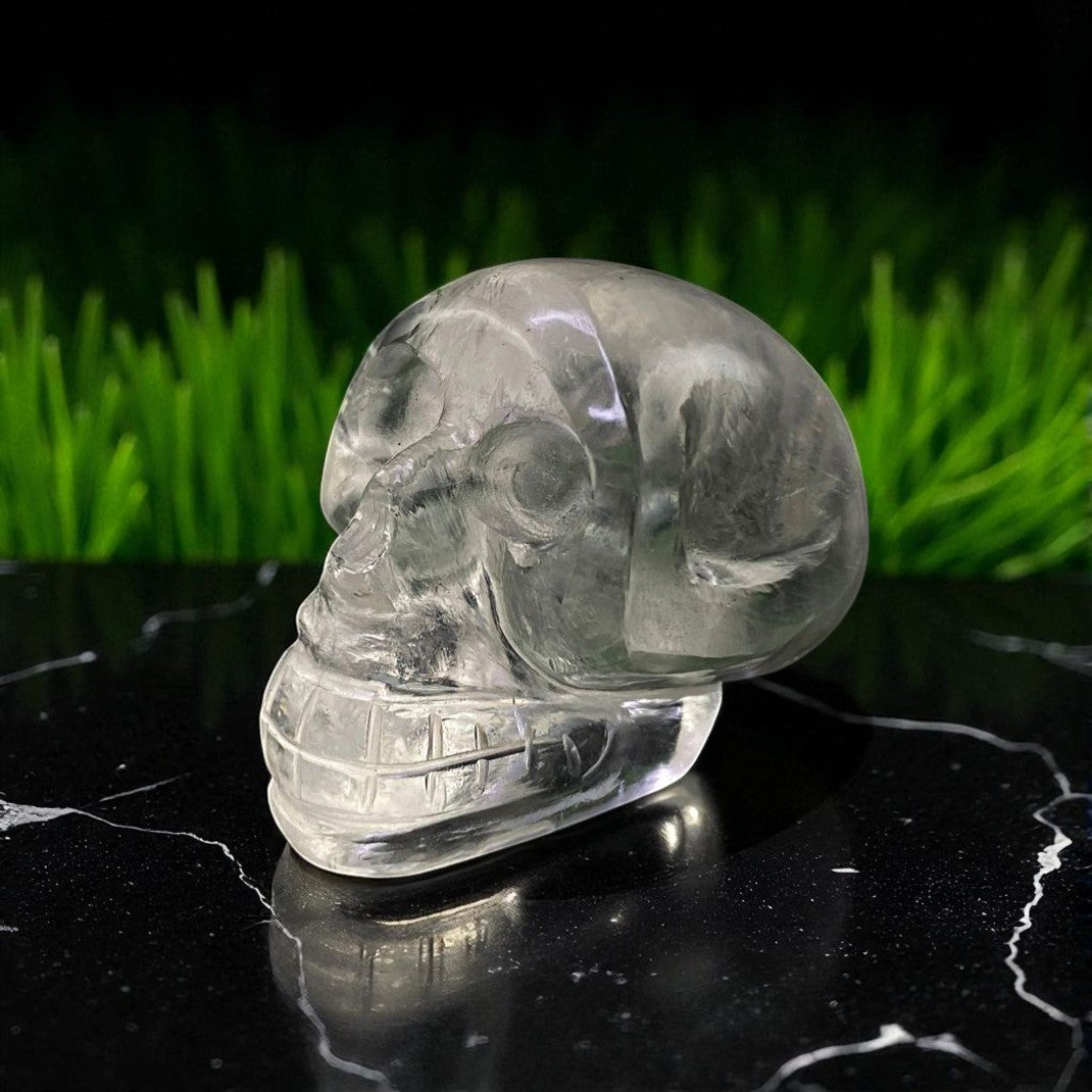 Natural Rock Crystal Sphatik Skull Head – Clear Quartz for Clarity & Energy
