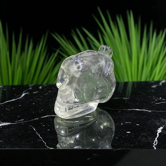 Natural Rock Crystal Sphatik Skull Head – Clear Quartz for Clarity & Energy