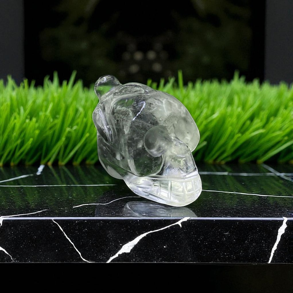Natural Rock Crystal Sphatik Skull Head – Clear Quartz for Clarity & Energy