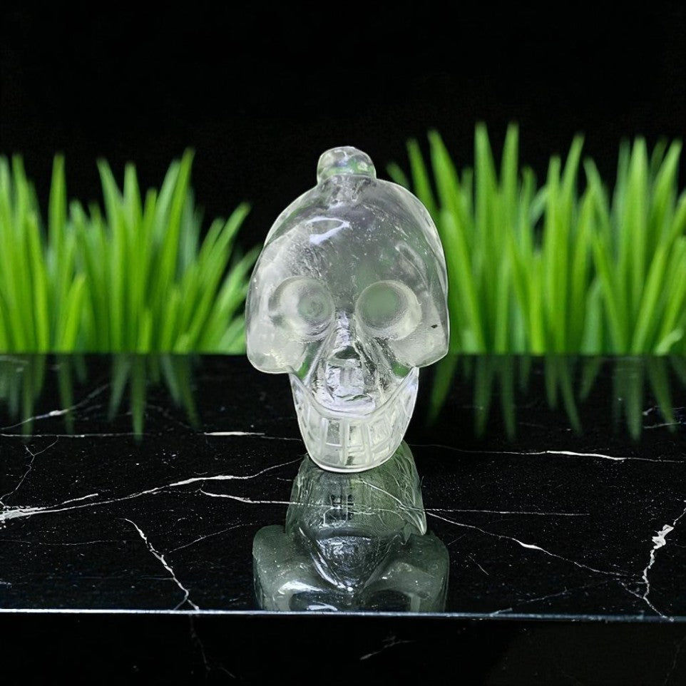 Natural Rock Crystal Sphatik Skull Head – Clear Quartz for Clarity & Energy