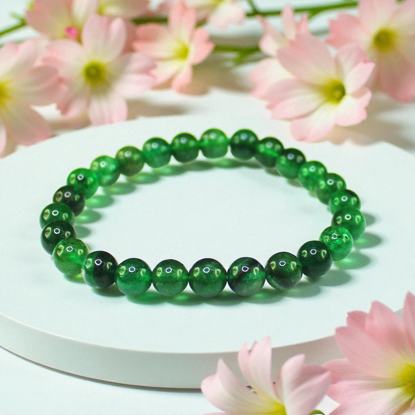 Natural Gemstone Stretch Bracelets – Round Beads