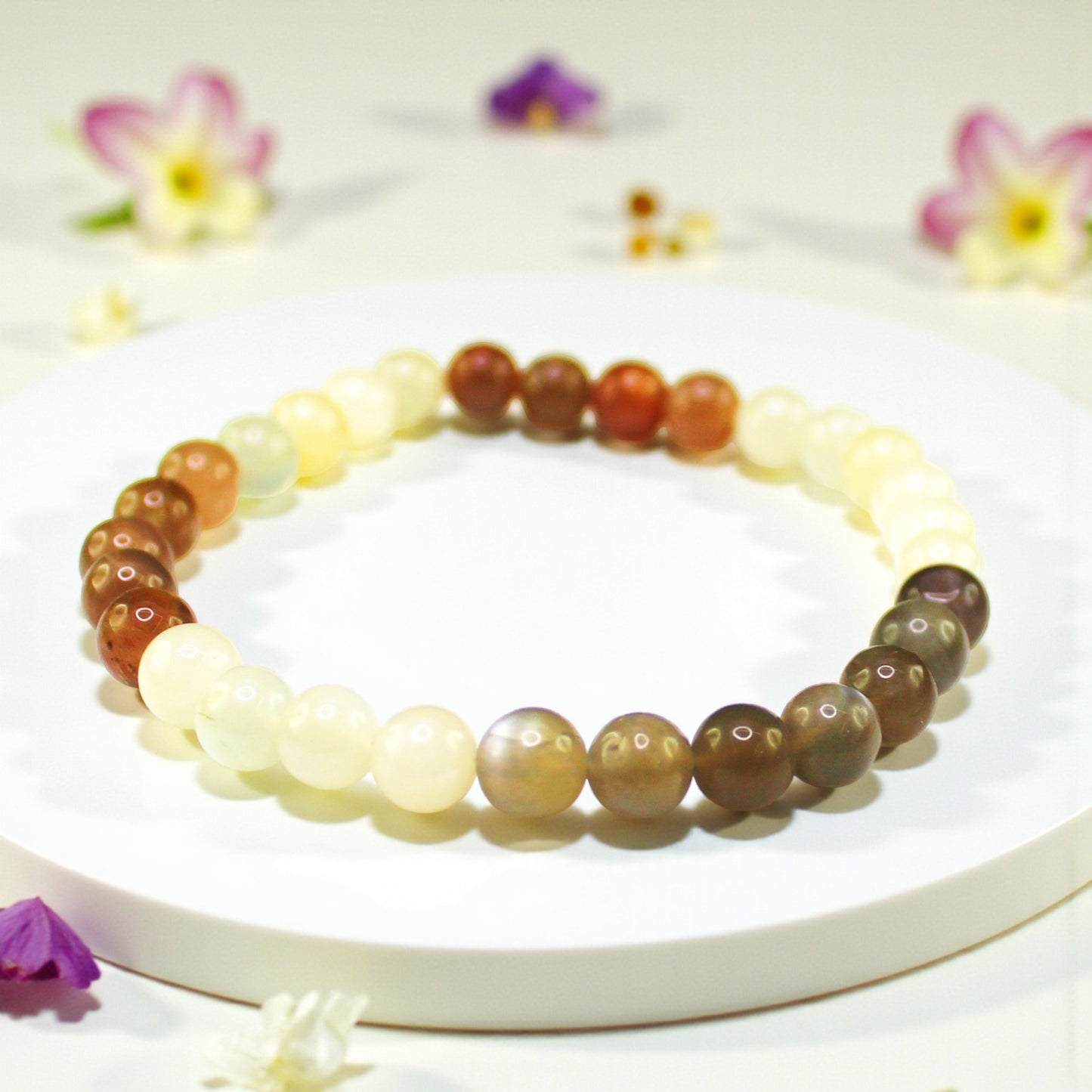Natural Gemstone Stretch Bracelets – Round Beads