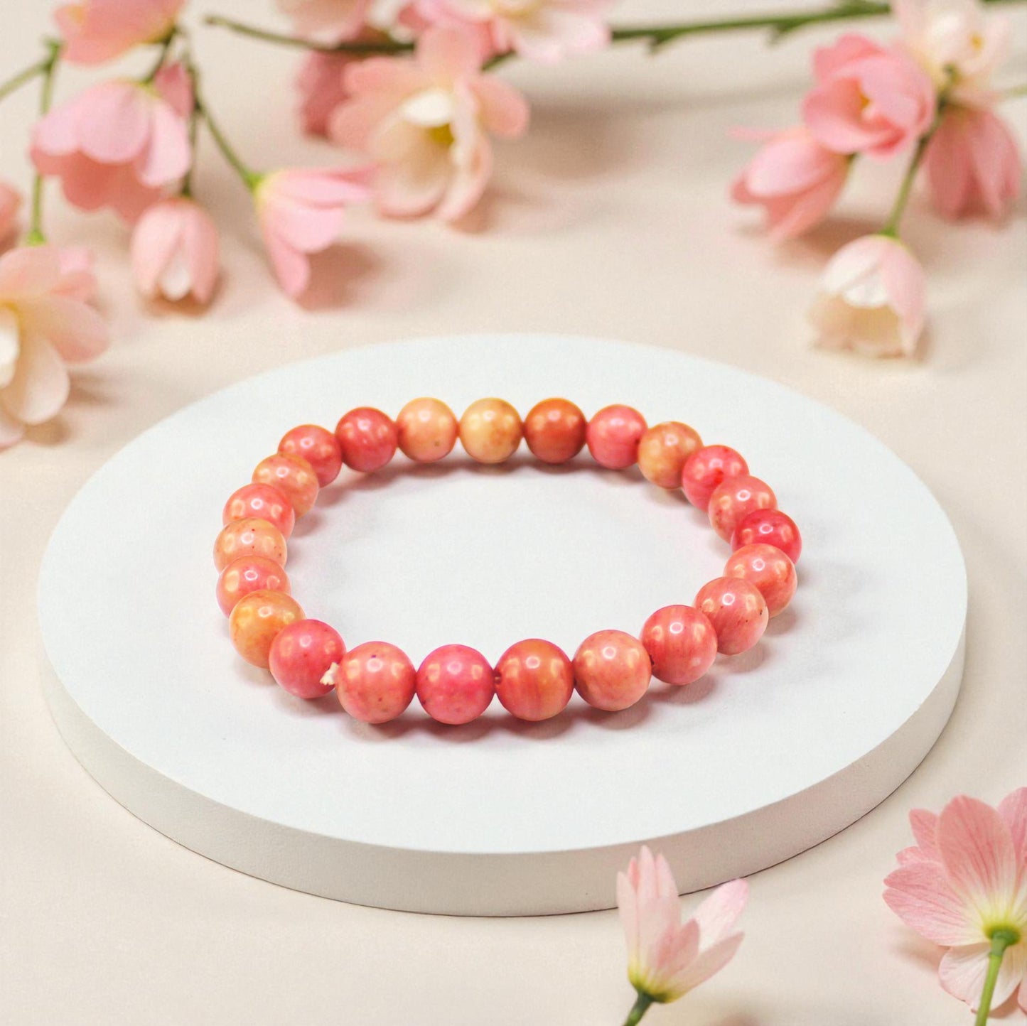 Natural Gemstone Stretch Bracelets – Round Beads