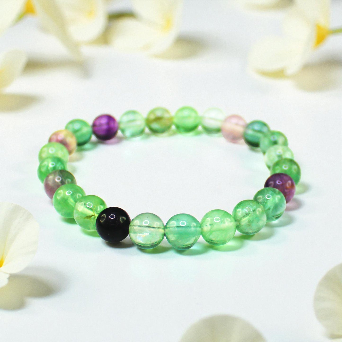 Natural Gemstone Stretch Bracelets – Round Beads