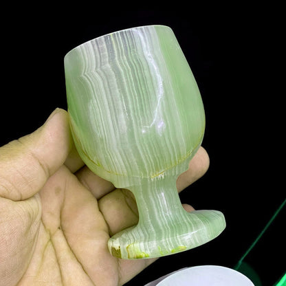 Afghanistan Onyx Wine Glass – Hand-Carved Natural Stone Goblet