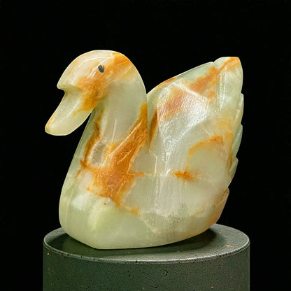 Afghanistan Onyx Swan Figurine – Hand-Carved Gemstone Bird