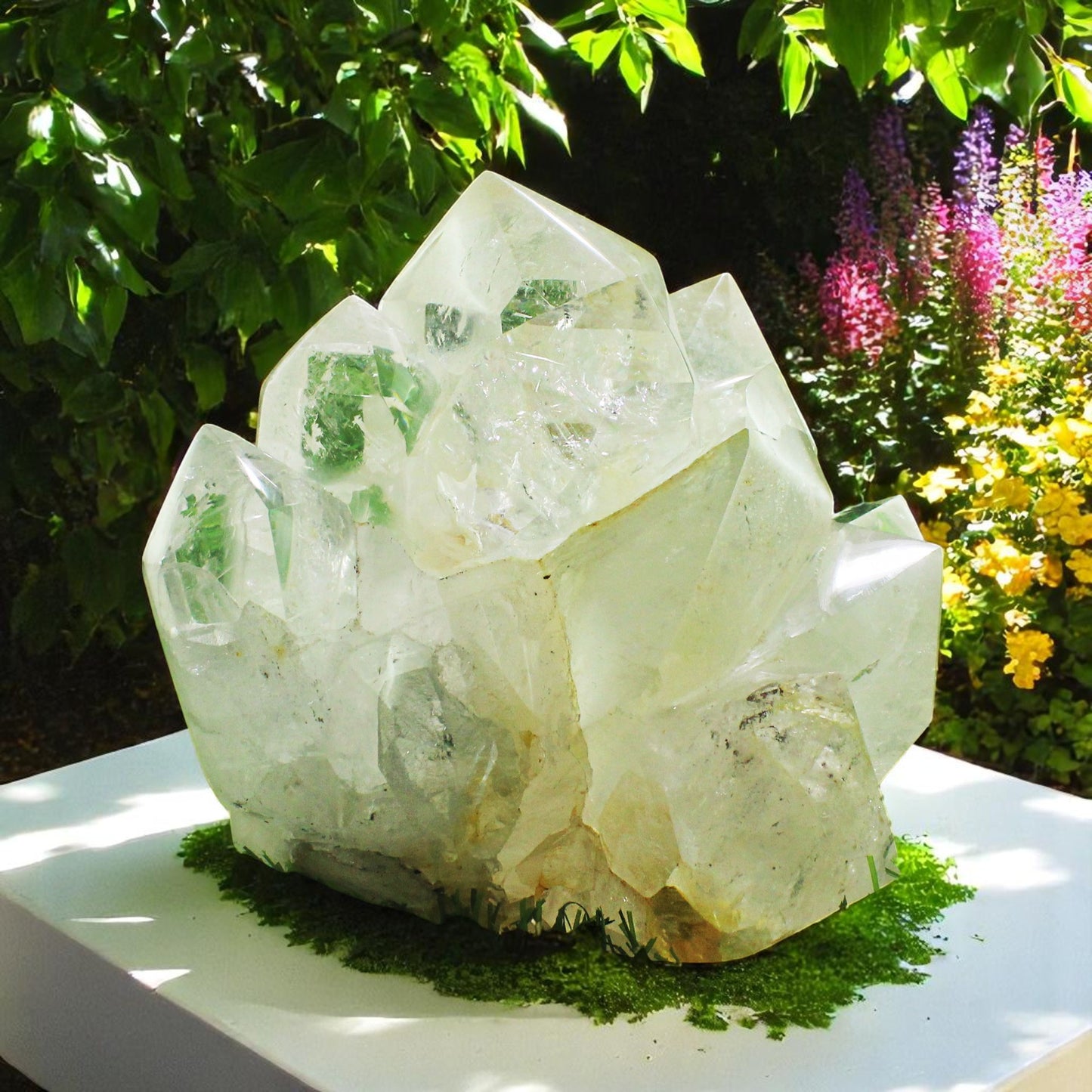 Superb Nat. Sphatik Rock Crystal Quartz Gemstone Raw Crystal Cluster Mineral Specimen
