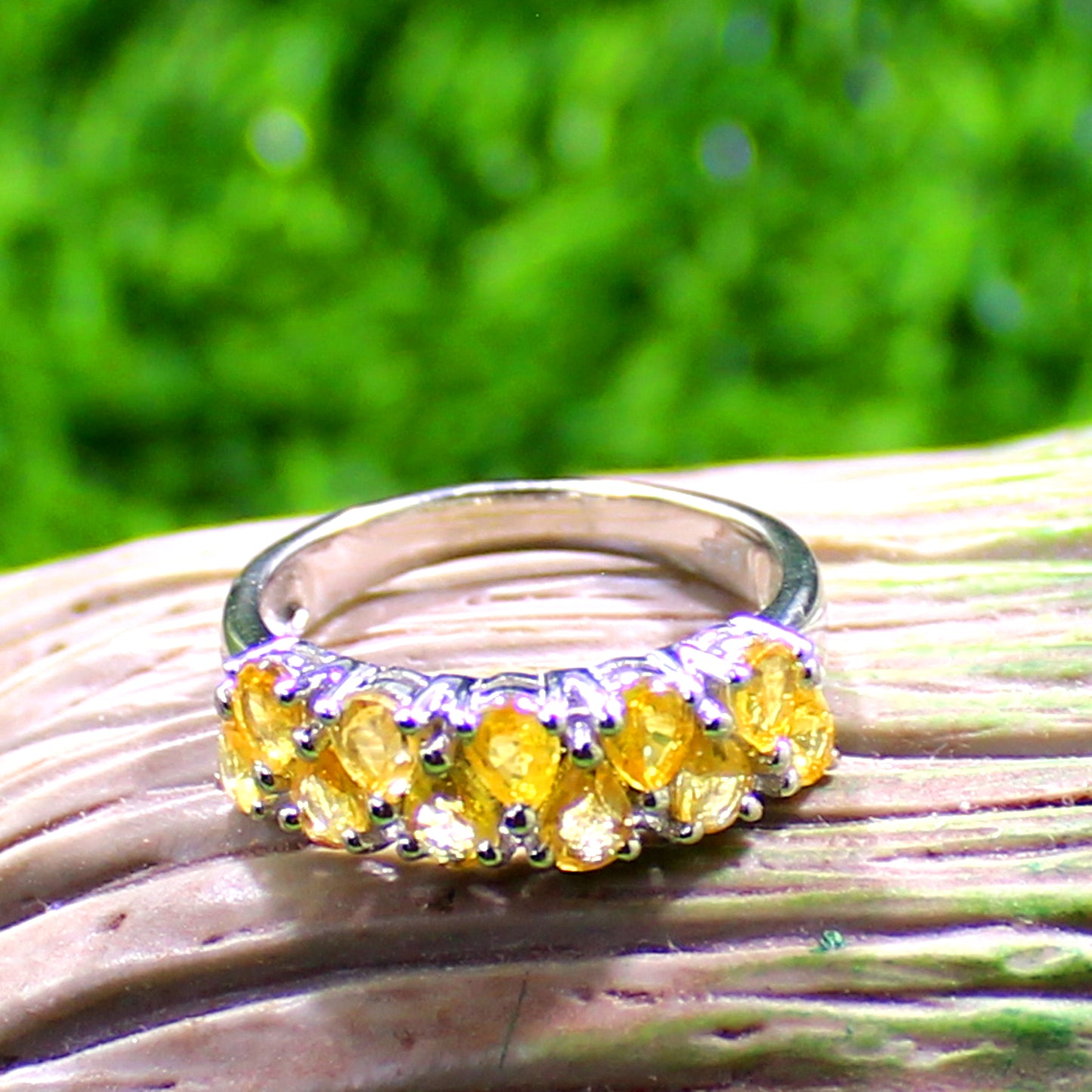 Unique Nat. Citrine Gemstone 925 Sterling Silver Statement Ring