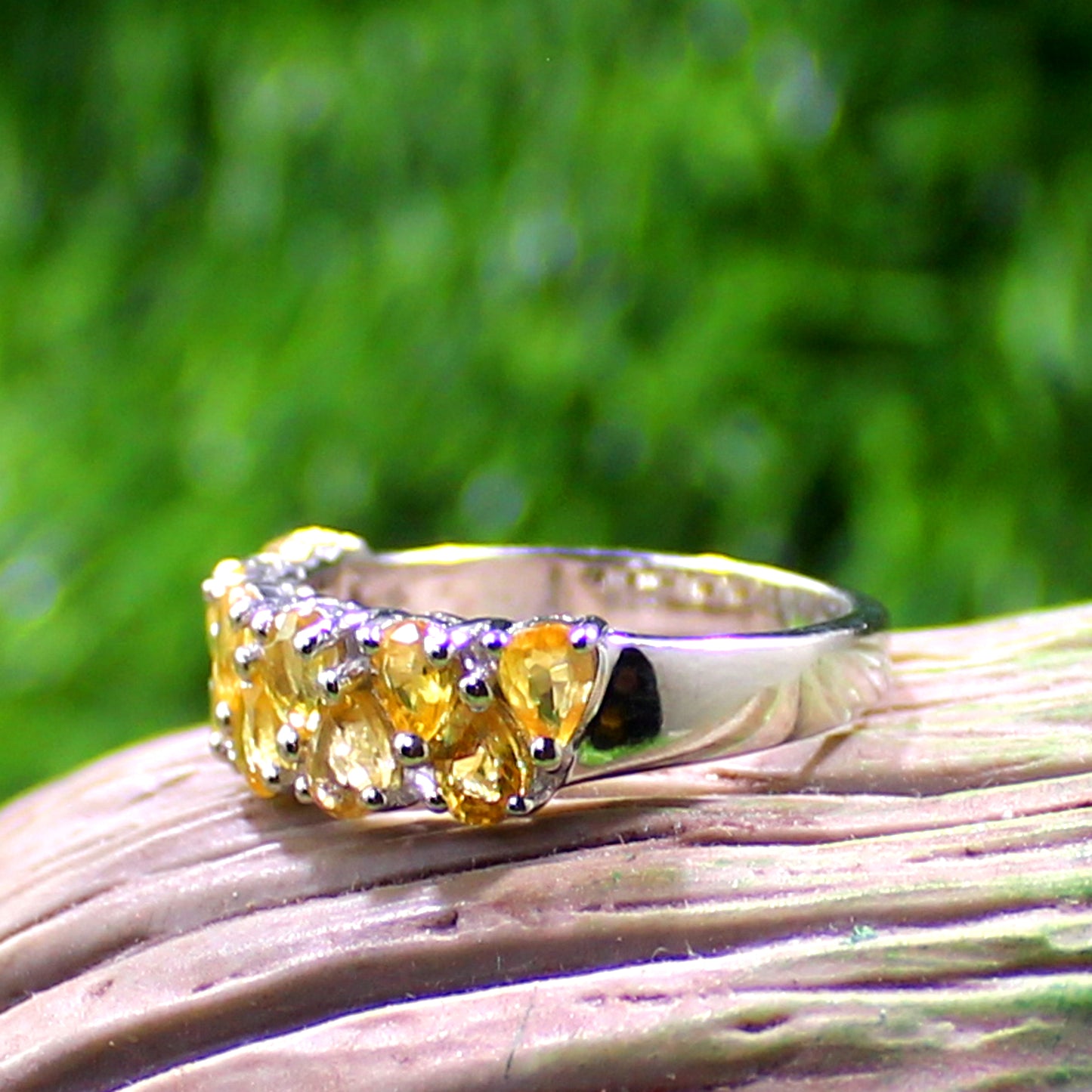 Unique Nat. Citrine Gemstone 925 Sterling Silver Statement Ring