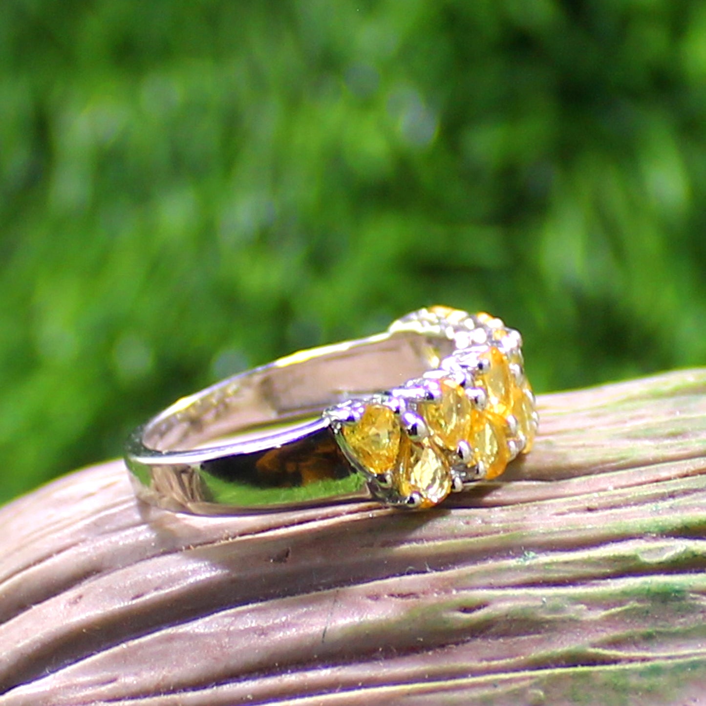 Unique Nat. Citrine Gemstone 925 Sterling Silver Statement Ring