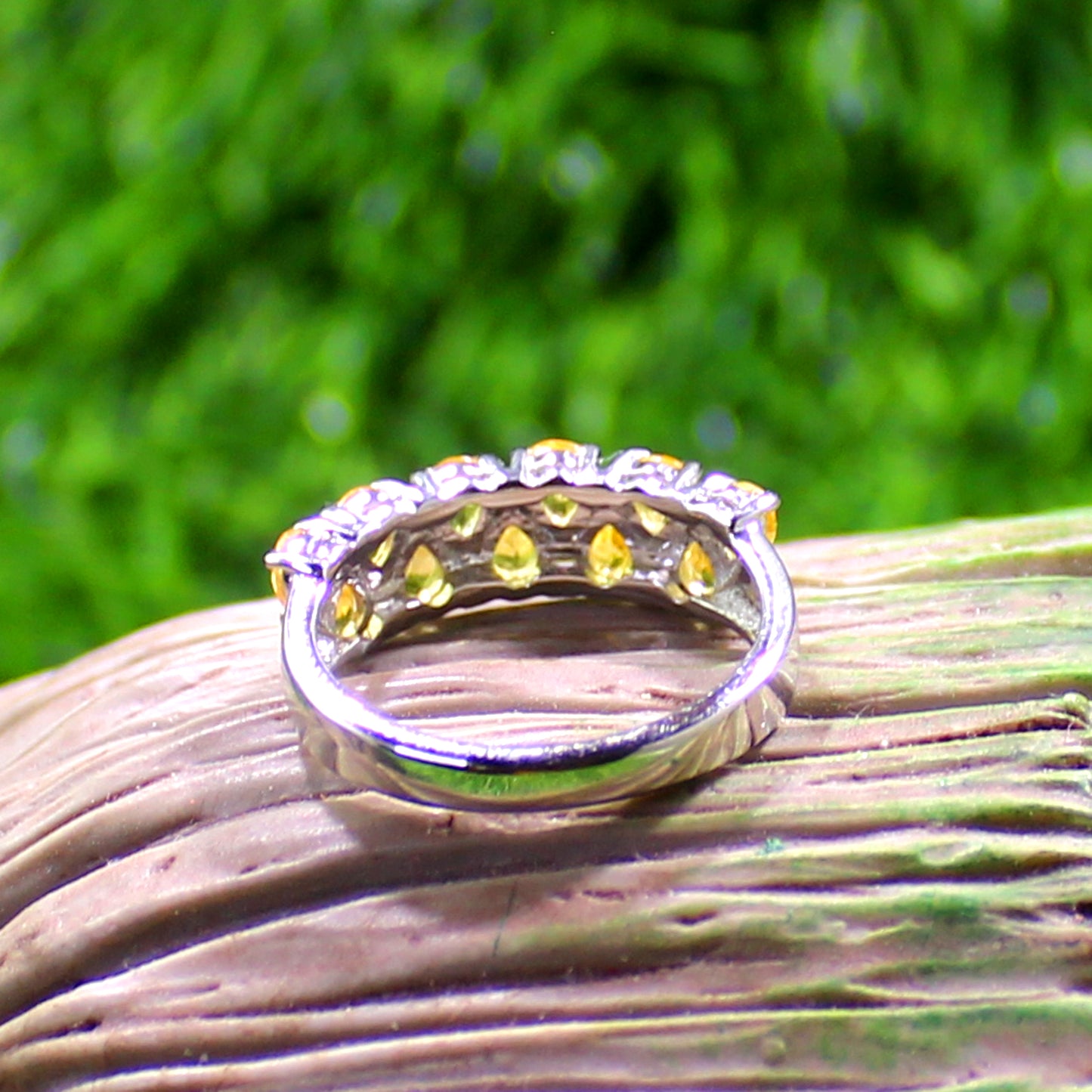 Unique Nat. Citrine Gemstone 925 Sterling Silver Statement Ring