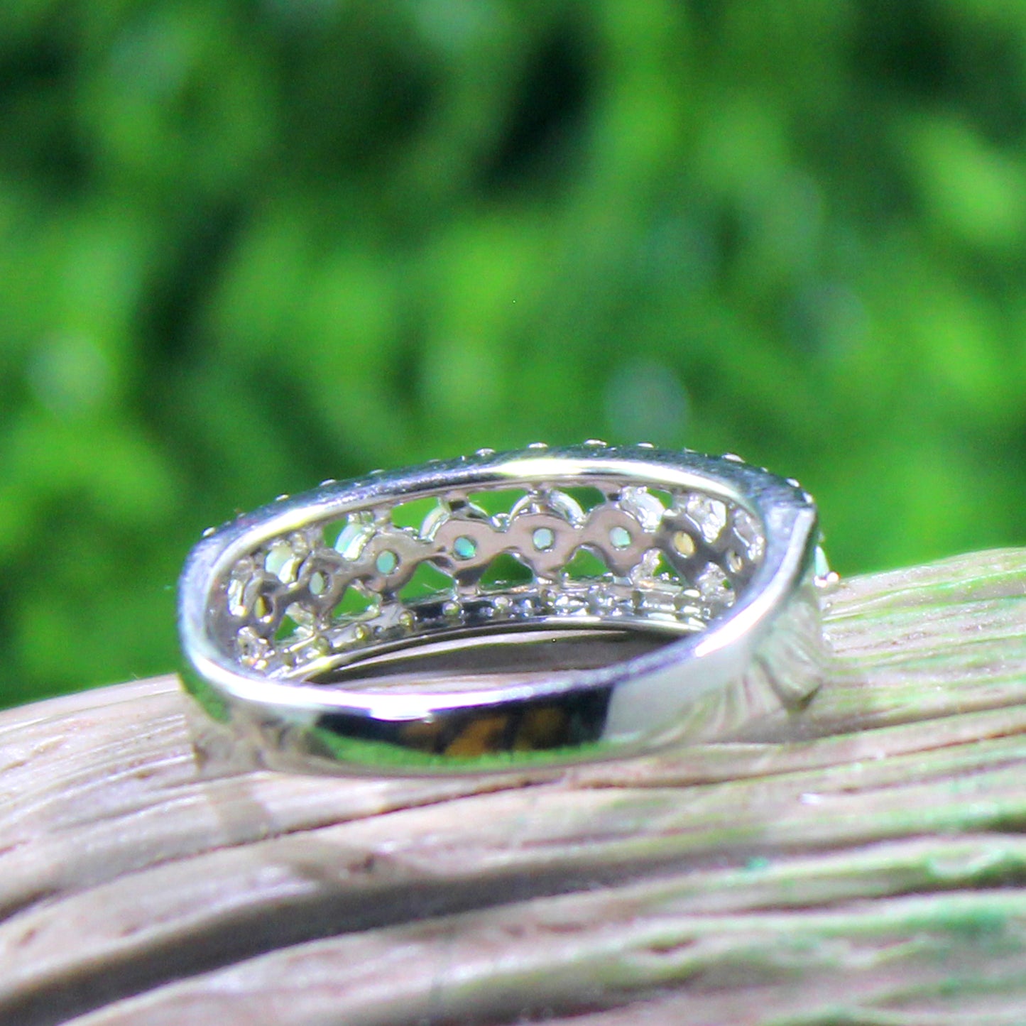 Unique Nat. Ethiopian Opal Gemstone 925 Sterling Silver Statement Ring