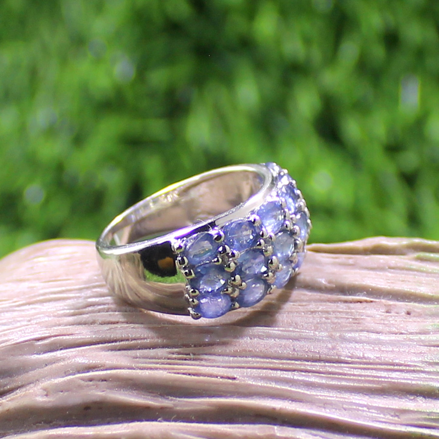 Unique Nat. Blue Sapphire Gemstone 925 Sterling Silver Statement Ring