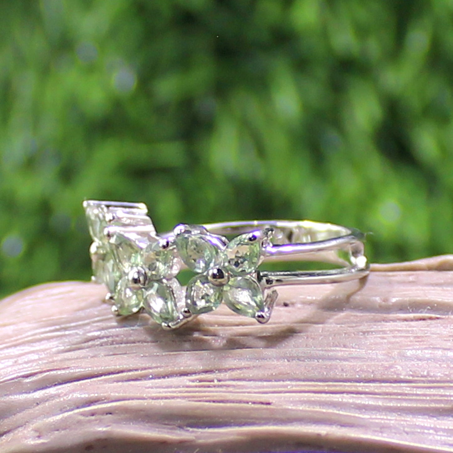 Unique Nat. Peridot Gemstone 925 Sterling Silver Statement Ring