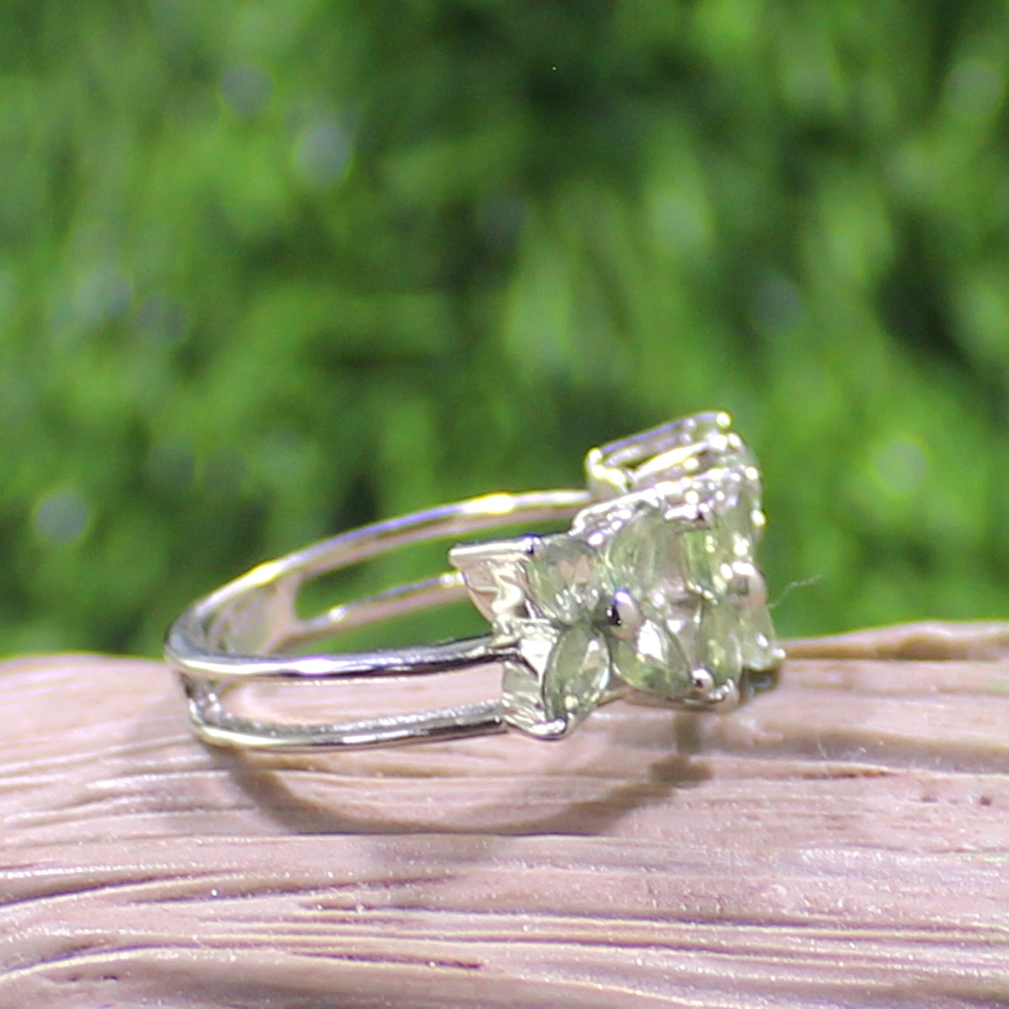 Unique Nat. Peridot Gemstone 925 Sterling Silver Statement Ring