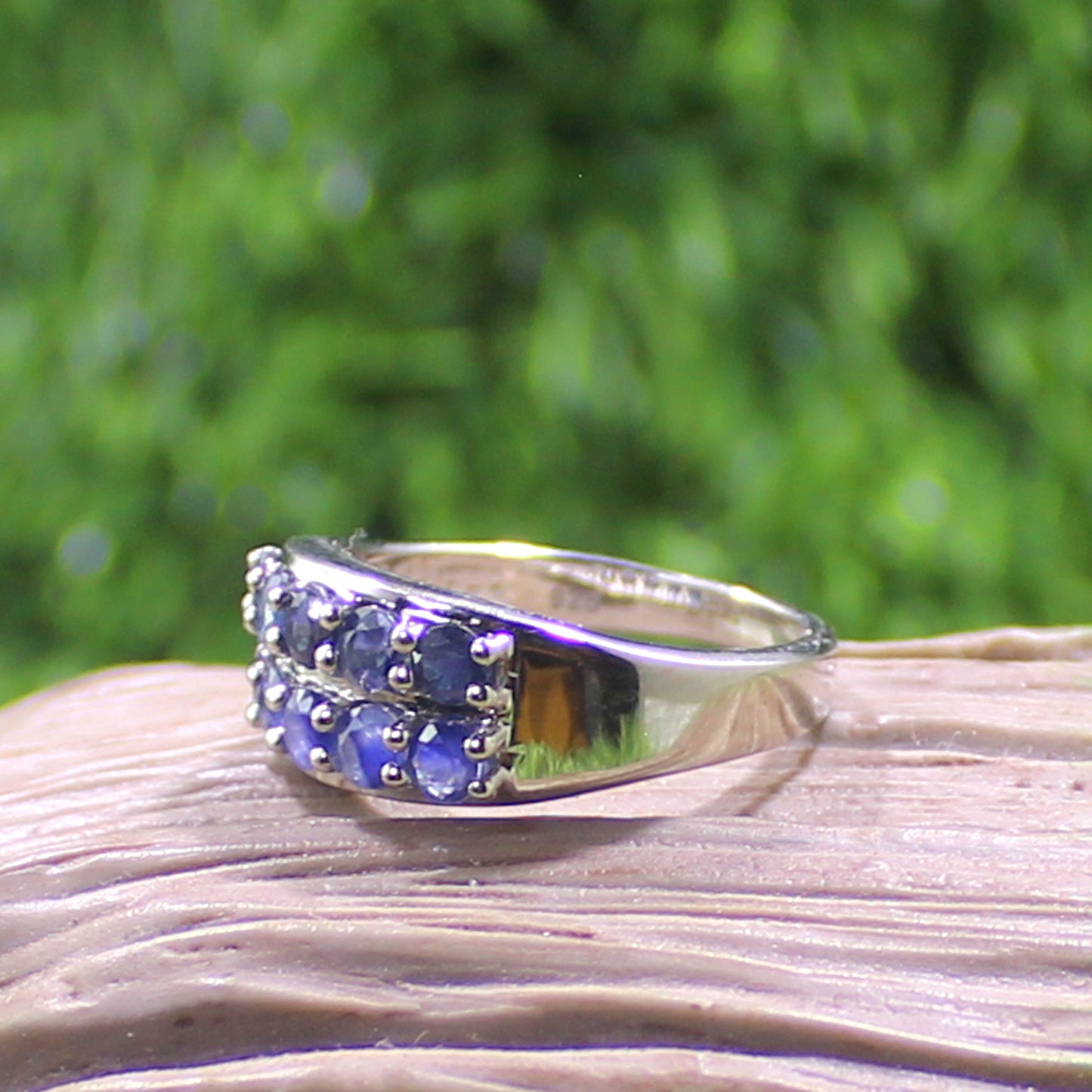 Unique Nat. Blue Sapphire Gemstone 925 Sterling Silver Statement Ring