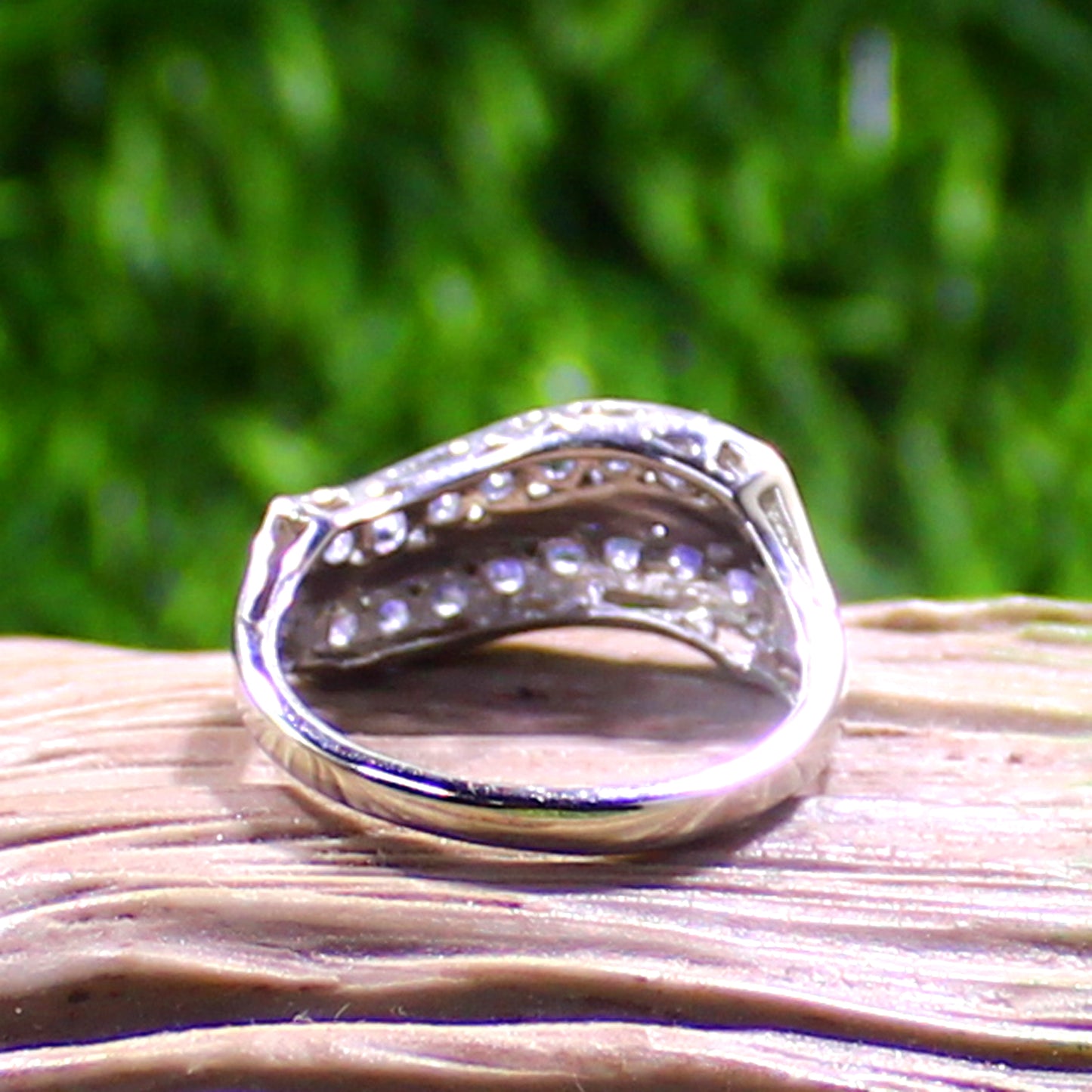 Unique Nat. Tanzanite Gemstone 925 Sterling Silver Statement Ring