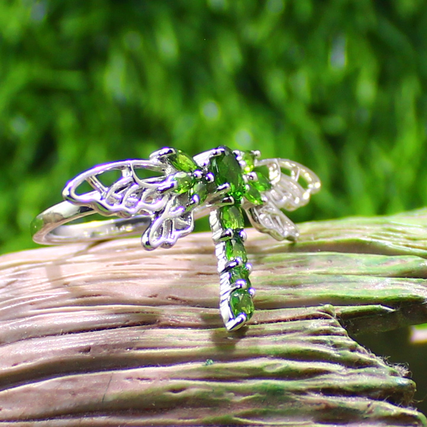 Unique Nat. Peridot Gemstone 925 Sterling Silver Statement Ring