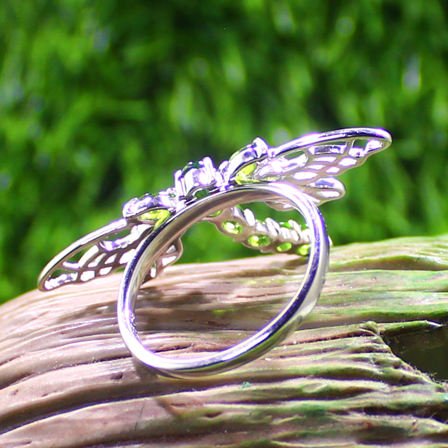 Unique Nat. Peridot Gemstone 925 Sterling Silver Statement Ring